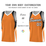 Custom Gold Orange Black and White Color Block Sports Uniform Basketball Jersey