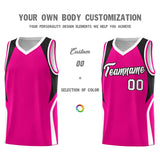 Custom Pink Black and White Color Block Sports Uniform Basketball Jersey