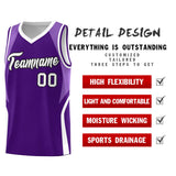Custom Purple Light Purple and White Color Block Sports Uniform Basketball Jersey