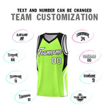 Custom Fluorescent Green Black and White Color Block Sports Uniform Basketball Jersey