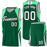 Custom Kelly Green Green and White Color Block Sports Uniform Basketball Jersey