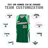 Custom Kelly Green Green and White Color Block Sports Uniform Basketball Jersey