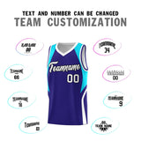 Custom Royal Sky Blue and White Color Block Sports Uniform Basketball Jersey