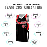 Custom Black Red and White Color Block Sports Uniform Basketball Jersey