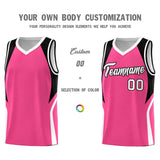 Custom Pink Black and White Color Block Sports Uniform Basketball Jersey