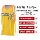 Custom Gold Orange and White Color Block Sports Uniform Basketball Jersey