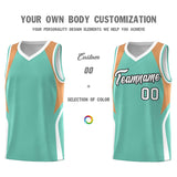 Custom Blue Buckskin Brown and White Color Block Sports Uniform Basketball Jersey