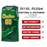 Custom Hunter Green Kelly Green-Hunter Green Tear Graffiti Pattern Sports Uniform Basketball Jersey