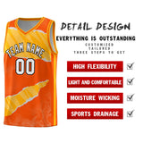 Custom Orange Yellow-White Tear Graffiti Pattern Sports Uniform Basketball Jersey