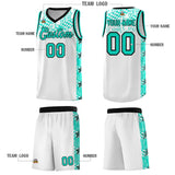 Custom White Mosaic Stars Pattern Sports Uniform Basketball Jersey