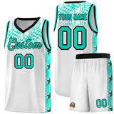 Custom White Mosaic Stars Pattern Sports Uniform Basketball Jersey
