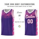 Custom Purple Mosaic Stars Pattern Sports Uniform Basketball Jersey