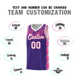 Custom Purple Mosaic Stars Pattern Sports Uniform Basketball Jersey