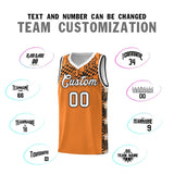 Custom Gold Orange Mosaic Stars Pattern Sports Uniform Basketball Jersey
