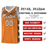 Custom Gold Orange Mosaic Stars Pattern Sports Uniform Basketball Jersey
