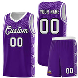 Custom Purple Mosaic Stars Pattern Sports Uniform Basketball Jersey