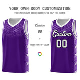 Custom Purple Mosaic Stars Pattern Sports Uniform Basketball Jersey