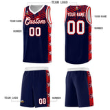 Custom Navy Mosaic Stars Pattern Sports Uniform Basketball Jersey