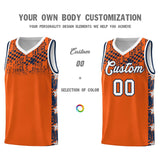 Custom Orange Mosaic Stars Pattern Sports Uniform Basketball Jersey
