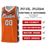 Custom Orange Mosaic Stars Pattern Sports Uniform Basketball Jersey