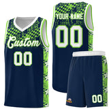 Custom Navy Mosaic Stars Pattern Sports Uniform Basketball Jersey