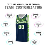 Custom Navy Mosaic Stars Pattern Sports Uniform Basketball Jersey