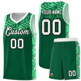 Custom Kelly Green Mosaic Stars Pattern Sports Uniform Basketball Jersey