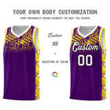 Custom Purple Mosaic Stars Pattern Sports Uniform Basketball Jersey