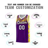 Custom Purple Mosaic Stars Pattern Sports Uniform Basketball Jersey