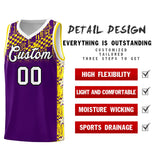 Custom Purple Mosaic Stars Pattern Sports Uniform Basketball Jersey
