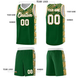 Custom Green Mosaic Stars Pattern Sports Uniform Basketball Jersey