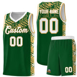 Custom Green Mosaic Stars Pattern Sports Uniform Basketball Jersey