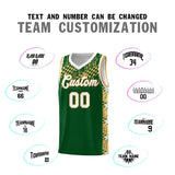 Custom Green Mosaic Stars Pattern Sports Uniform Basketball Jersey