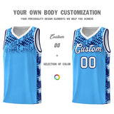 Custom Powder Blue Mosaic Stars Pattern Sports Uniform Basketball Jersey