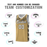 Custom Old Gold Mosaic Stars Pattern Sports Uniform Basketball Jersey