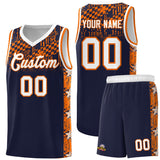 Custom Navy Mosaic Stars Pattern Sports Uniform Basketball Jersey