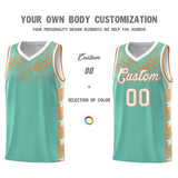 Custom Bright Green Mosaic Stars Pattern Sports Uniform Basketball Jersey