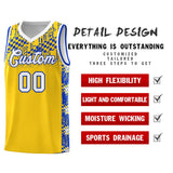 Custom Gold Mosaic Stars Pattern Sports Uniform Basketball Jersey