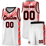 Custom White Mosaic Stars Pattern Sports Uniform Basketball Jersey
