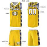 Custom Gold Mosaic Stars Pattern Sports Uniform Basketball Jersey