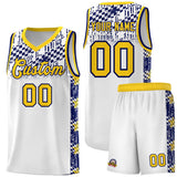 Custom White Mosaic Stars Pattern Sports Uniform Basketball Jersey