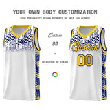 Custom White Mosaic Stars Pattern Sports Uniform Basketball Jersey