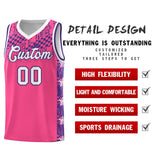 Custom Pink Mosaic Stars Pattern Sports Uniform Basketball Jersey