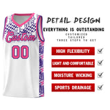 Custom White Mosaic Stars Pattern Sports Uniform Basketball Jersey