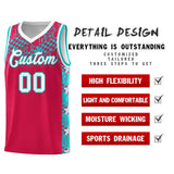 Custom Red Mosaic Stars Pattern Sports Uniform Basketball Jersey