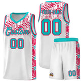 Custom White Mosaic Stars Pattern Sports Uniform Basketball Jersey
