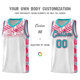 Custom White Mosaic Stars Pattern Sports Uniform Basketball Jersey
