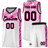 Custom White Mosaic Stars Pattern Sports Uniform Basketball Jersey