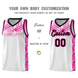 Custom White Mosaic Stars Pattern Sports Uniform Basketball Jersey