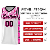 Custom White Mosaic Stars Pattern Sports Uniform Basketball Jersey